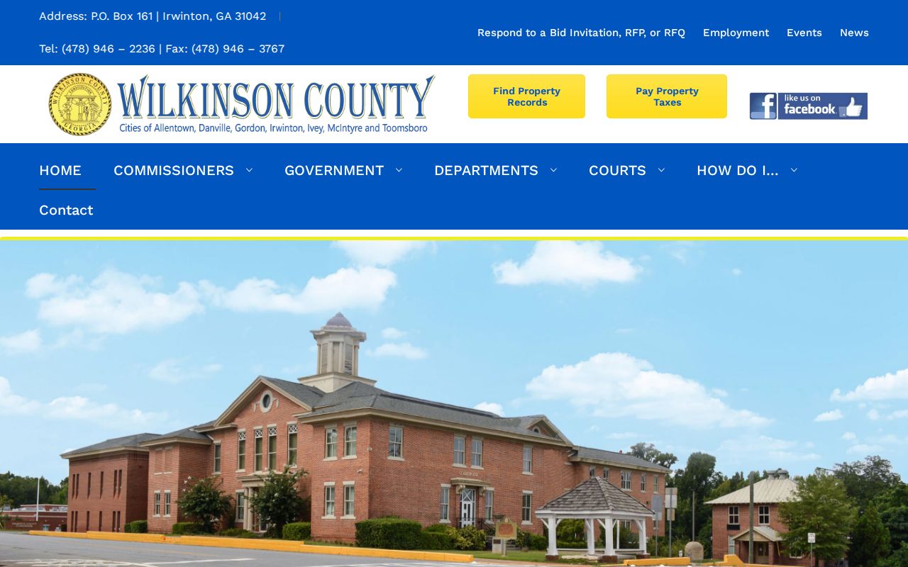 Wilkinson County government page for criminal record offices