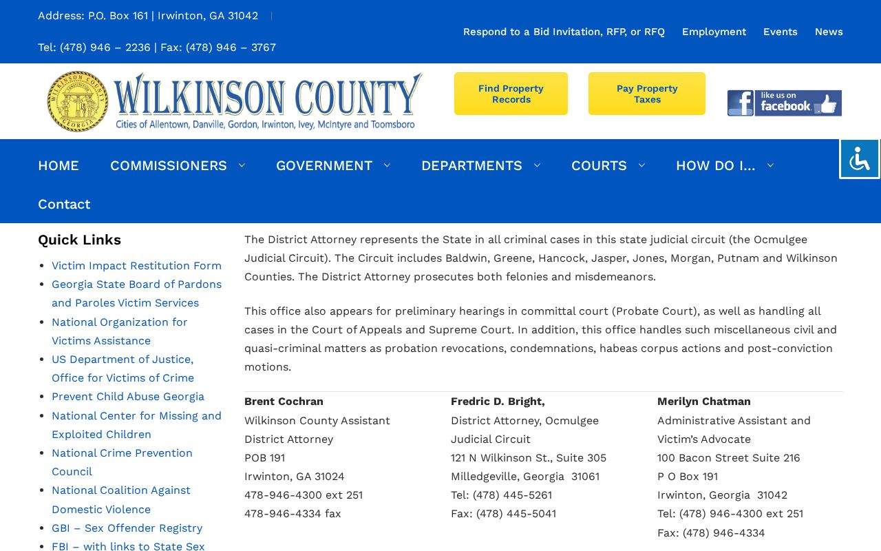 Wilkinson County Ocmulgee Judicial Circuit District Attorney page