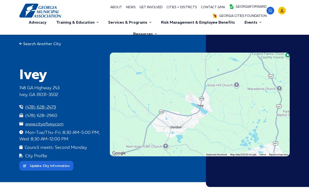 Ivey criminal history municipal office and population profile